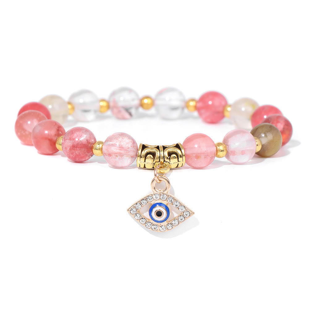 Bracciale con ciondolo malocchio in pietra naturale Olivenorma