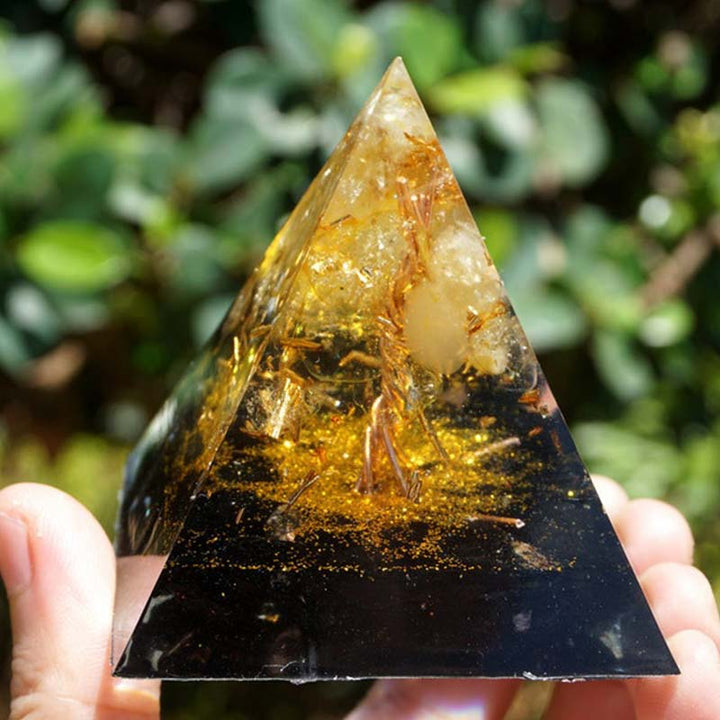 Olivenorma Citrino Ossidiana Albero della Vita Piramide Orgonica