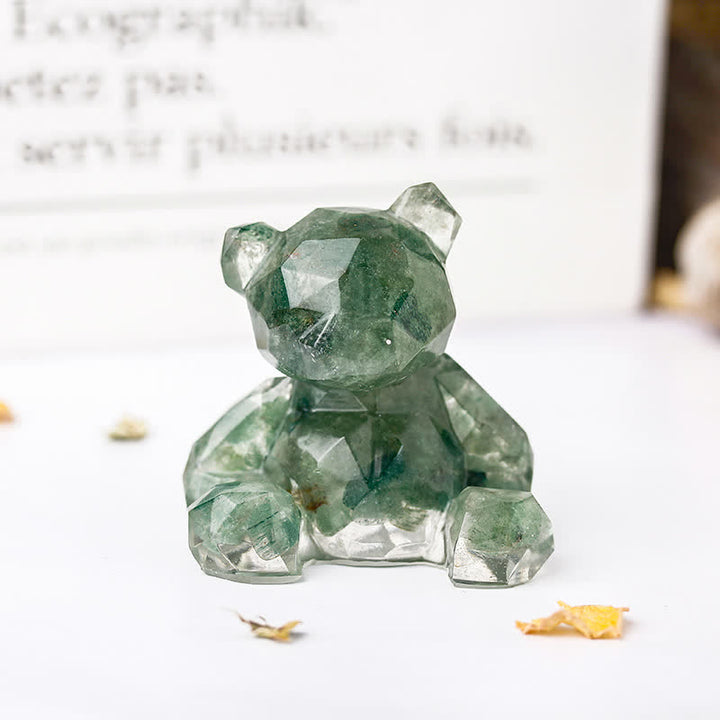 Decorazione con pietra preziosa a forma di orso seduto con specchio Olivenorma