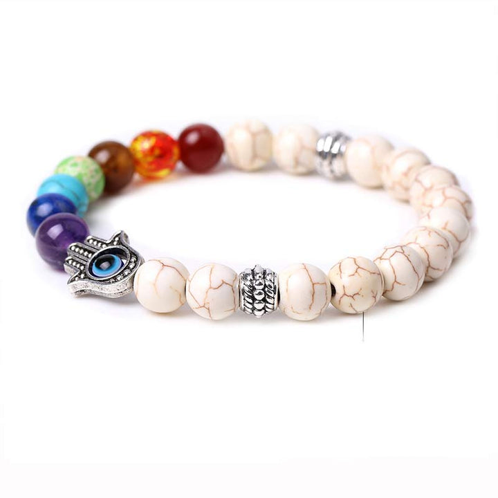 Bracciale Olivenorma Chakra naturale Hamsa e malocchio Reki