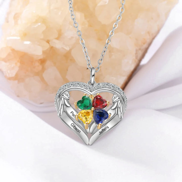 Olivenorma Collana regalo personalizzata con pietra portafortuna e nome inciso CZ