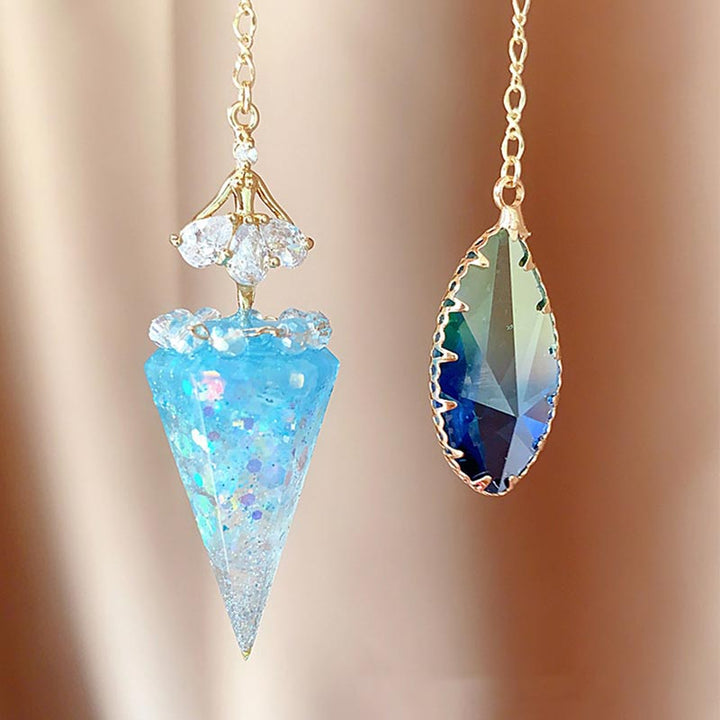 Pendolo di cristallo curativo trasparente Olivenorma Orgone 