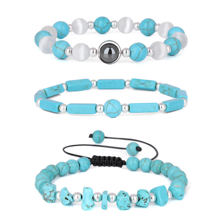 Olivenorma "Healing Wishes" Bracciale in cristallo naturale da 3 pezzi 