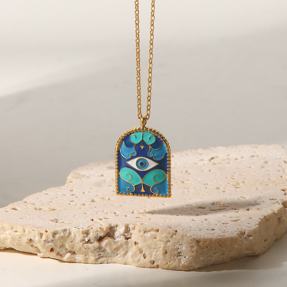 Collana Olivenorma Blue Evil Eye Galaxy Sun Tarot 