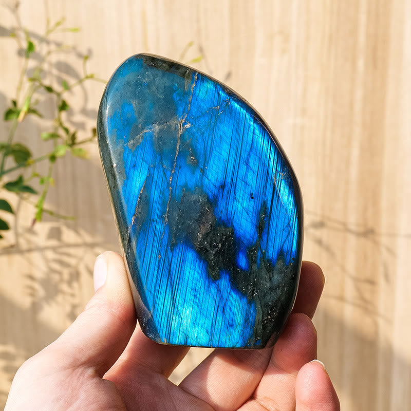 Decorazione in pietra preziosa grezza naturale di labradorite Olivenorma