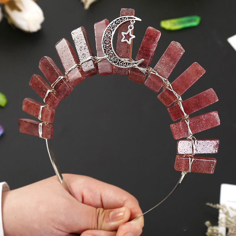 Olivenorma Corona di cristallo a forma di tubo piatto con stella luna tridimensionale