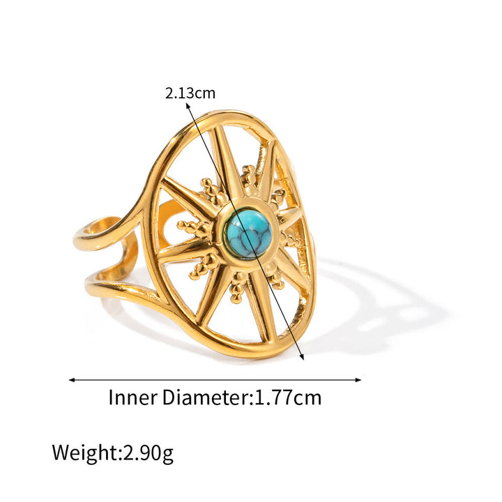 Olivenorma Gioielli in acciaio inossidabile color oro 18K Anello collana 