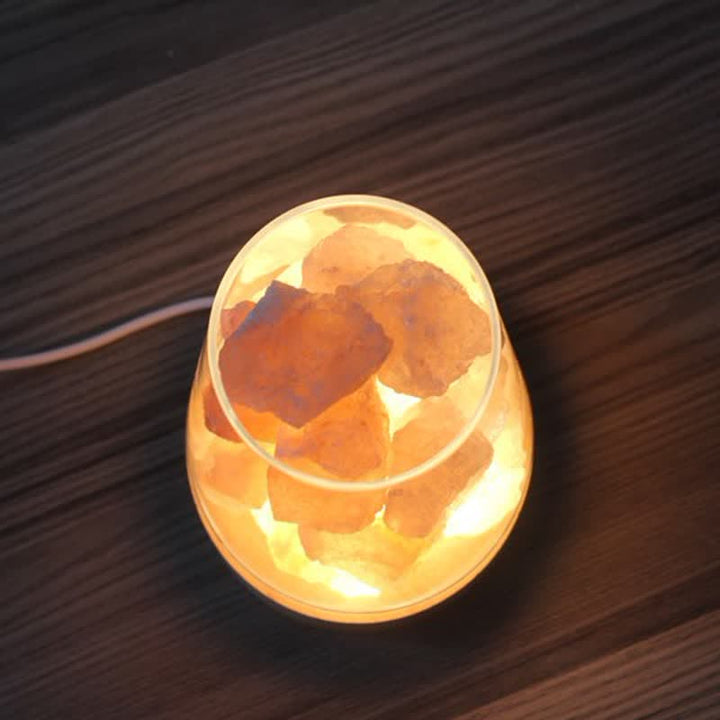 Olivenorma Calice di fuoco a forma di cristallo o lampada di sale rosa dell'Himalaya