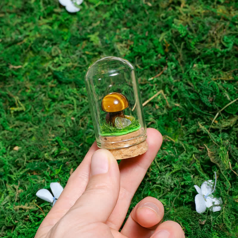 Olivenorma Copertura in vetro Decorazione a fungo in cristallo naturale