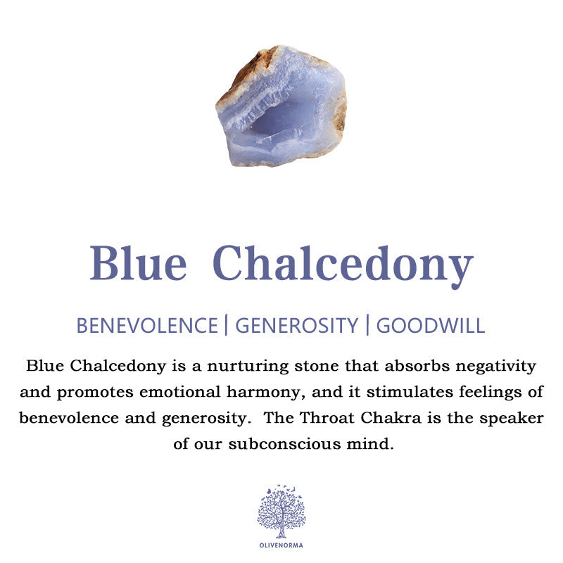 Collana con ciondolo in epossidica naturale di ghiaia di calcedonio blu Olivenorma