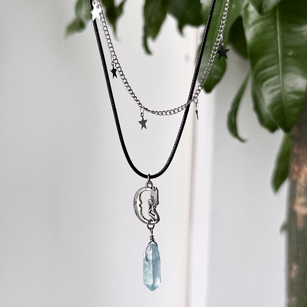 Olivenorma Collana con ciondolo con occhio maligno dell'albero della vita in pietra naturale 