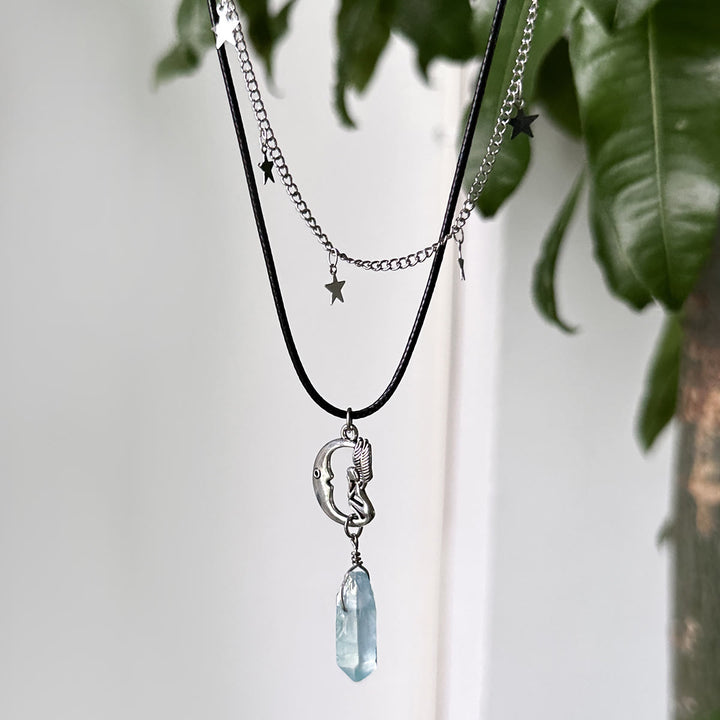 Olivenorma Collana con ciondolo con occhio maligno dell'albero della vita in pietra naturale 