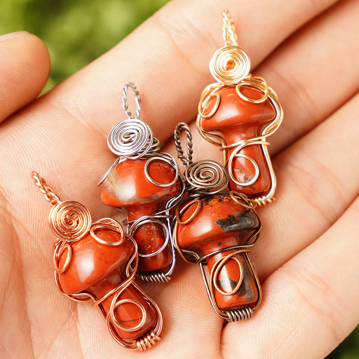 Collana con fungo in pietra curativa naturale Olivenorma