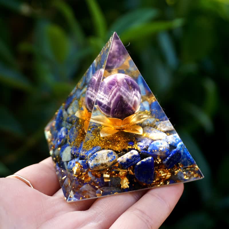 Olivenorma Loto Positivo Ametista Sfera Orgone Piramide