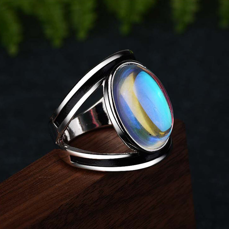 Anello in orgone di pietra di luna colorata pura Olivenorma 