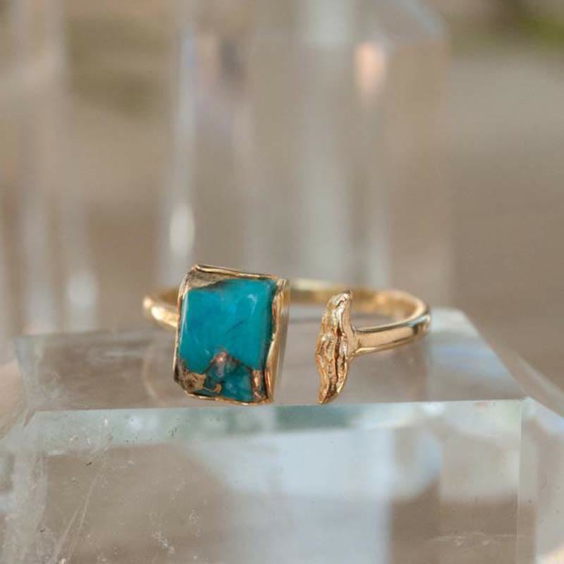 Anello regolabile Olivenorma Beohemian Turchese