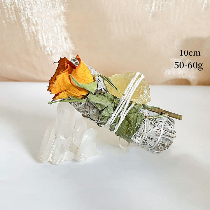 Olivenorma Cristallo Naturale Pianta Rosa Fiori secchi Salvia bianca