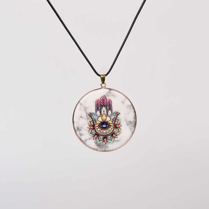 Collana Olivenorma Crystal Hamsa Chakra Albero della vita 