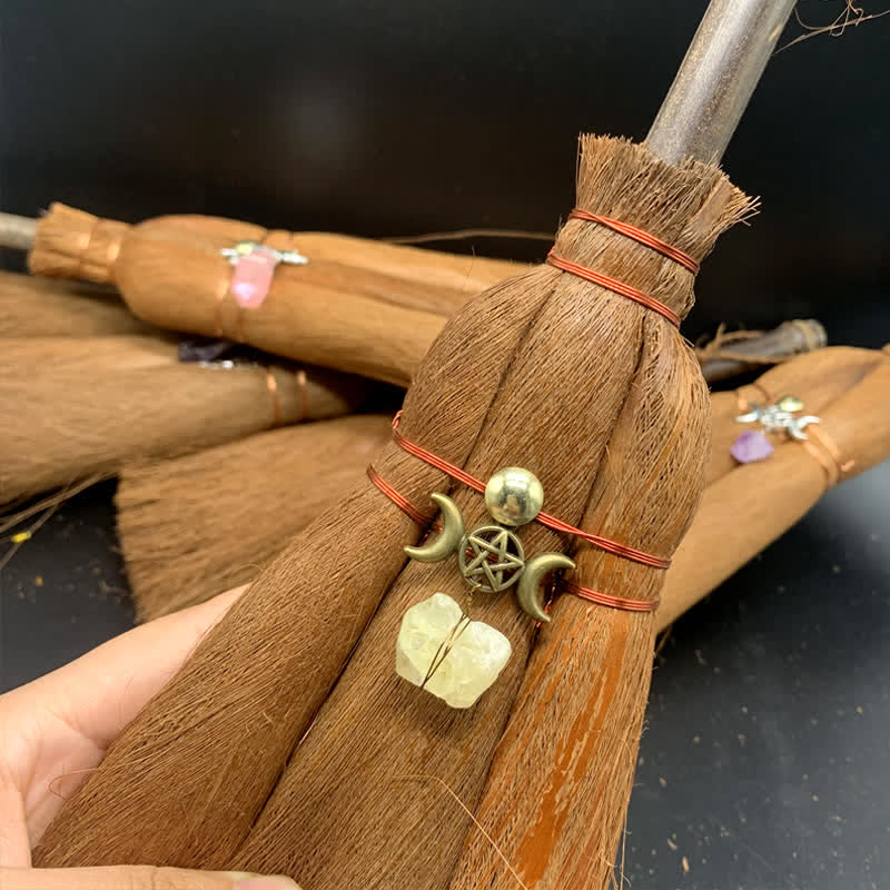 Ornamento a forma di stella di scopa di paglia di cristallo Olivenorma