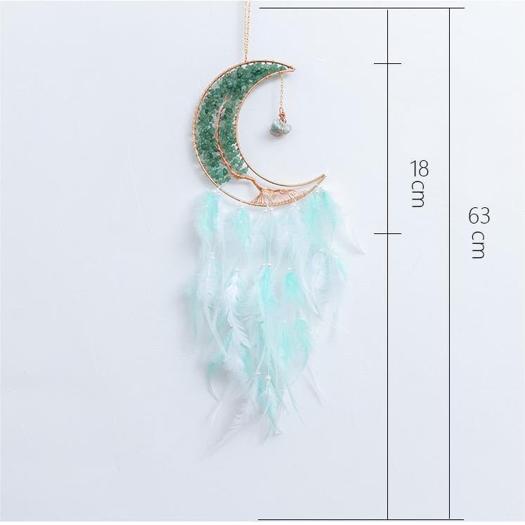 Olivenorma Ghiaia naturale intrecciata Albero della vita Luna Dream Catcher