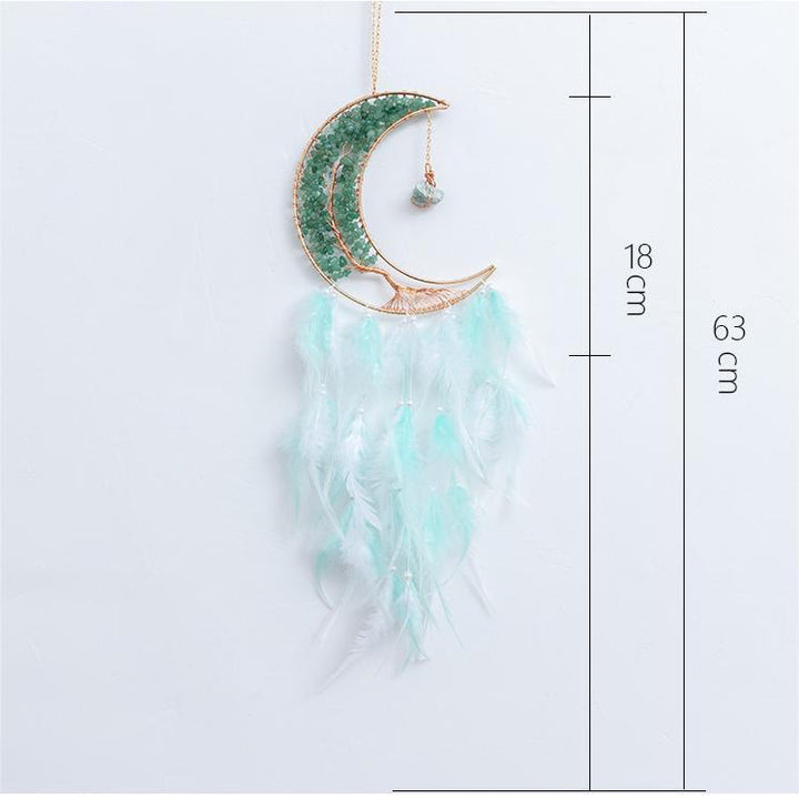 Olivenorma Ghiaia naturale intrecciata Albero della vita Luna Dream Catcher