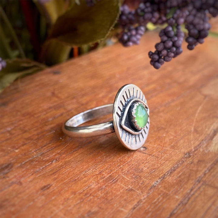 Anello di protezione dal malocchio in crisoprasio
