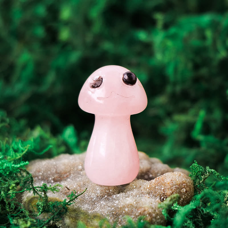 Olivenorma Cristallo naturale Funghi carini Decorazione per animali domestici con pietre preziose 
