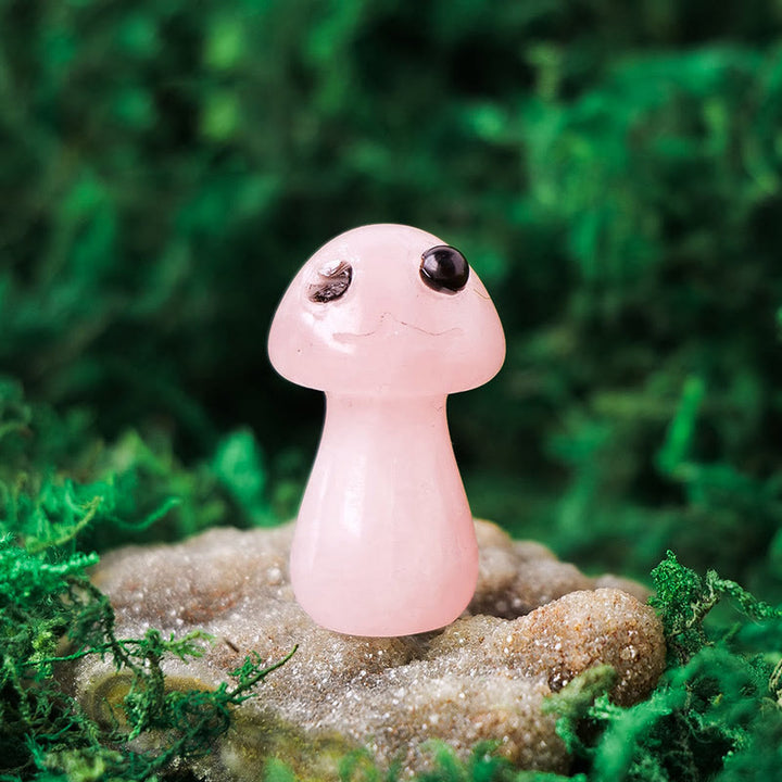 Olivenorma Cristallo naturale Funghi carini Decorazione per animali domestici con pietre preziose 