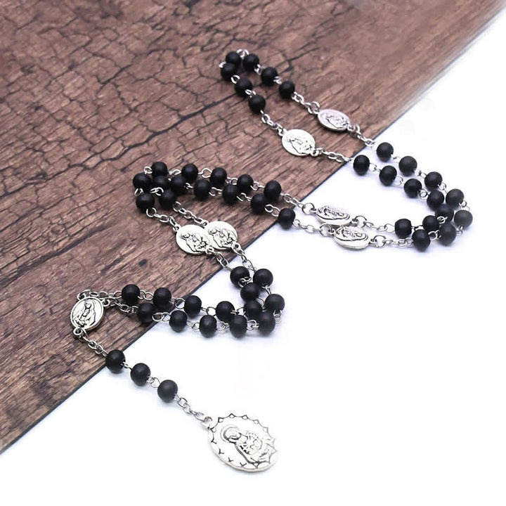 Collana Rosario Olivenorma Madonna Onice Nero