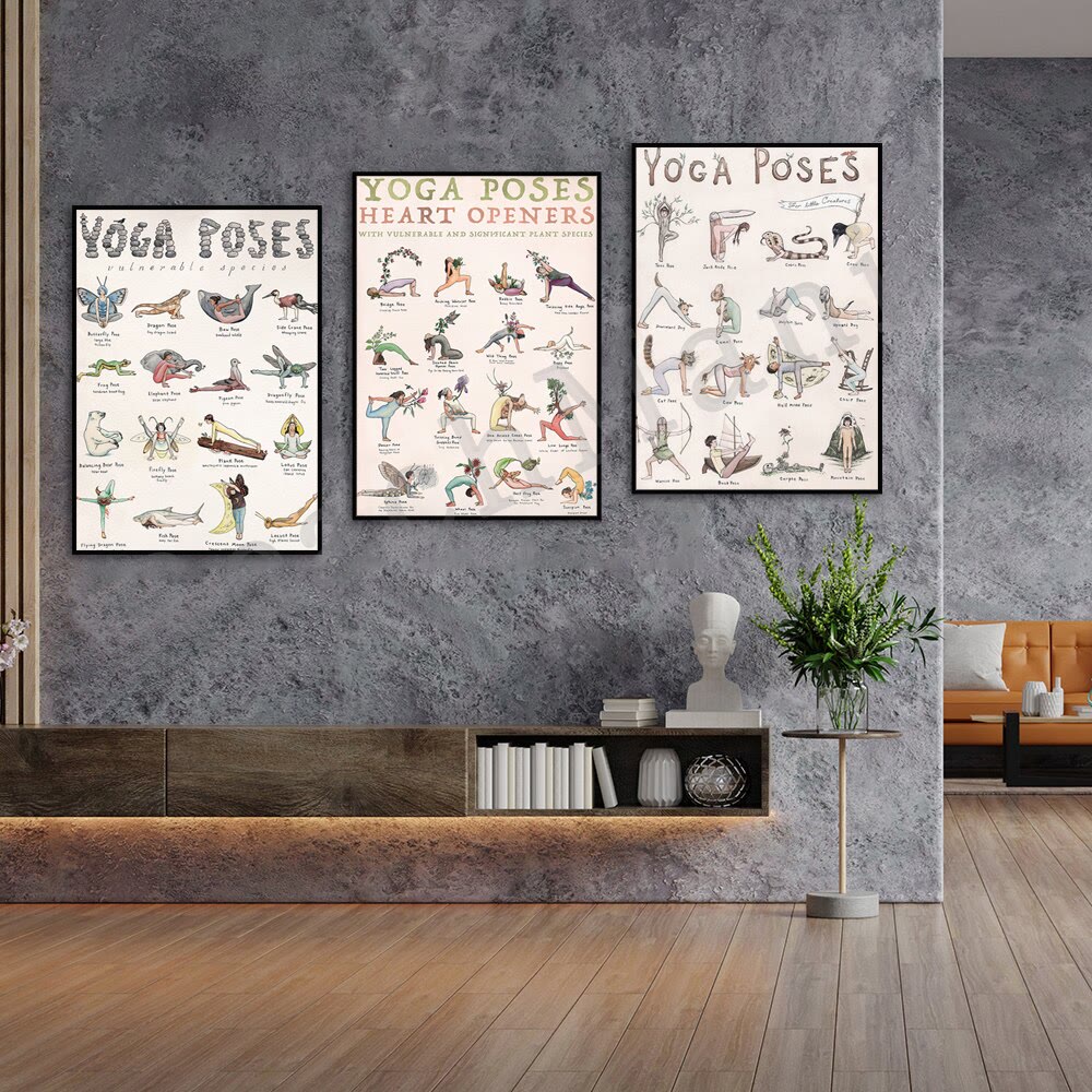 Poster di posa yoga Olivenorma Partner per aprire il cuore 