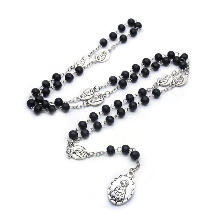 Collana Rosario Olivenorma Madonna Onice Nero