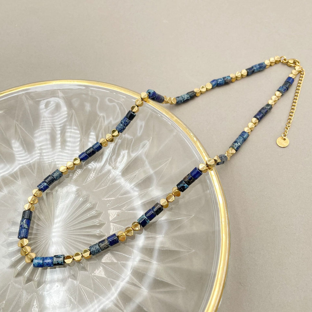 Collana in acciaio al titanio 14K Olivenorma con pietra naturale