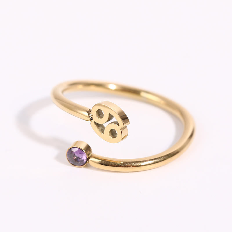 Anello con pietra portafortuna dello zodiaco Olivenorma