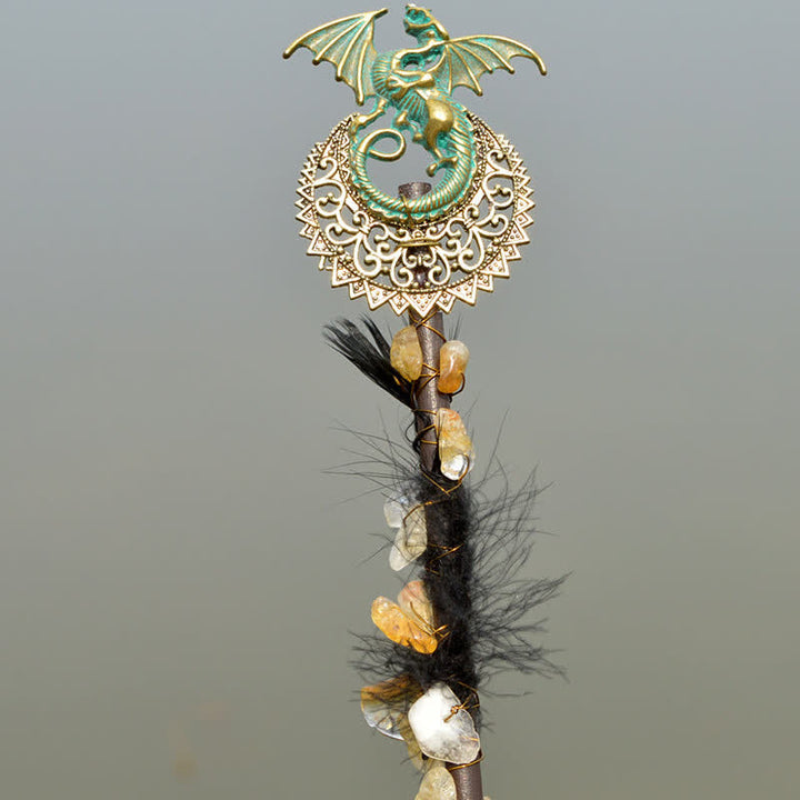 Olivenorma Natural Fairy Moon con bacchette di cristallo piuma 