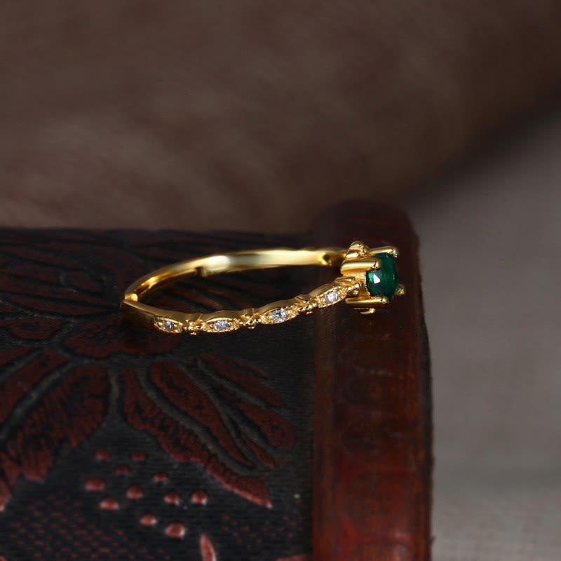 Olivenorma "Elegant Lover" - Anello squisito in smeraldo 