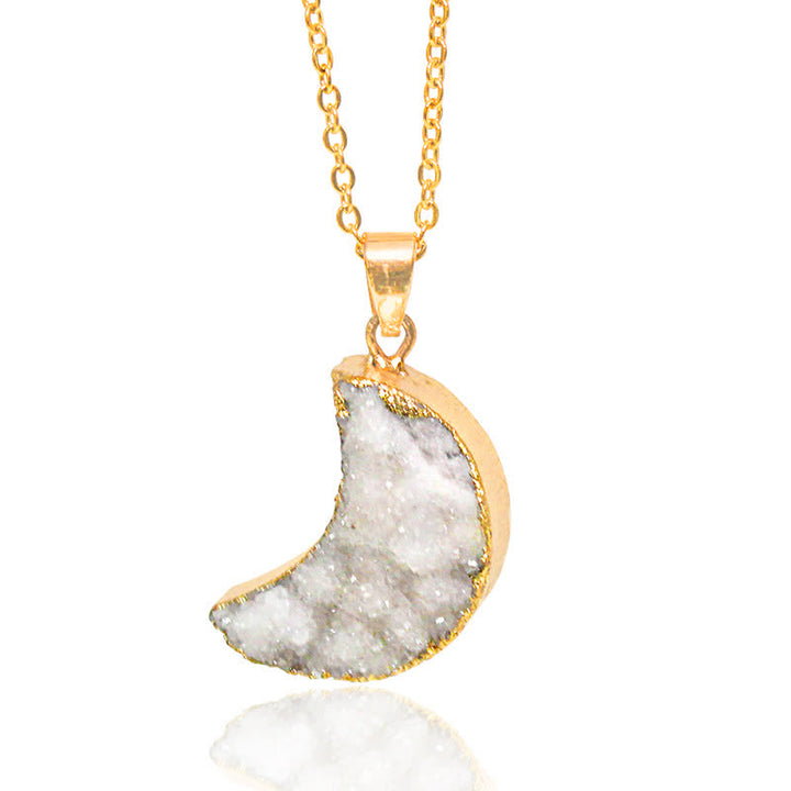 Collana con mezzaluna in cristallo naturale Olivenorma