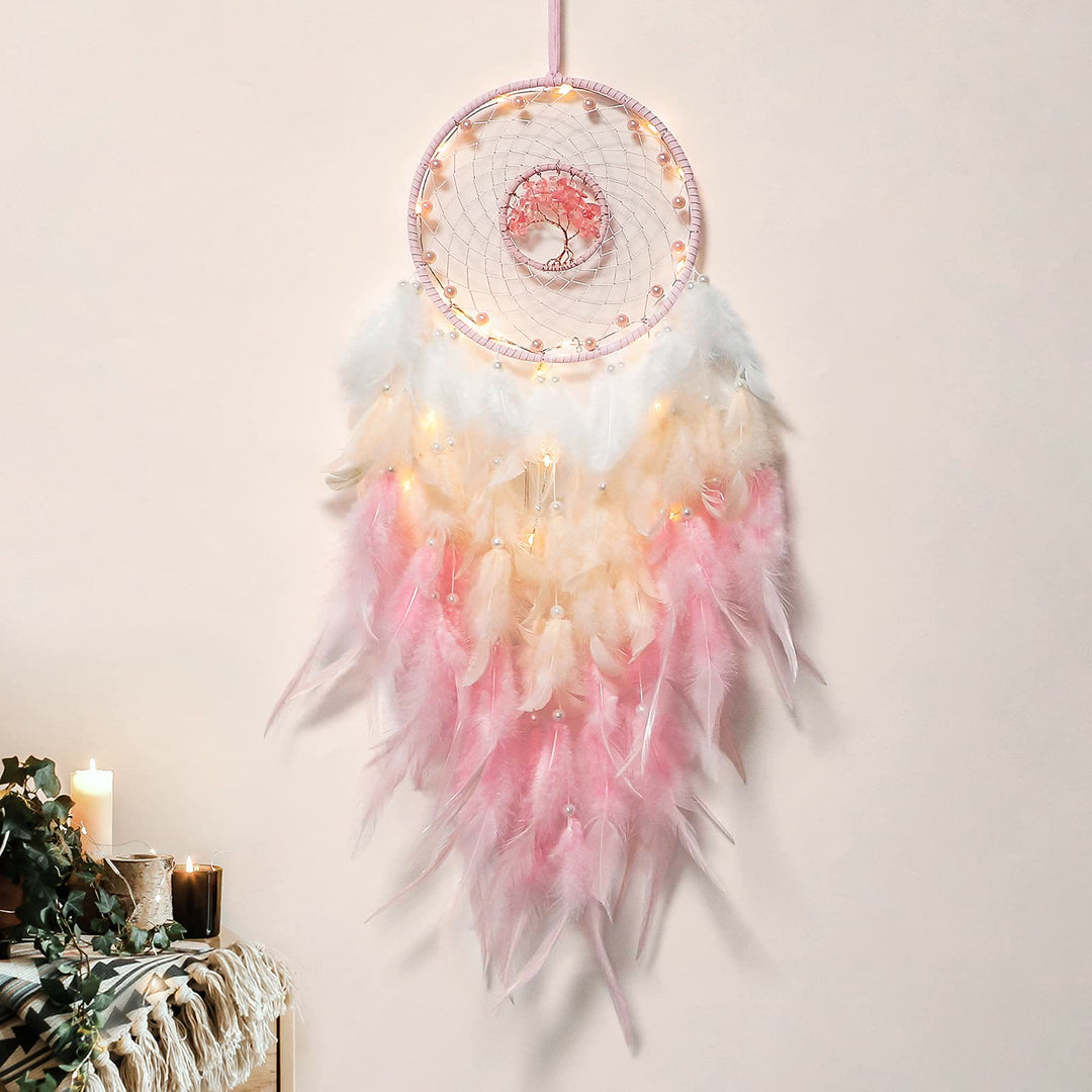 Olivenorma Crystal Tree Of Life Piuma Glow Dream Catcher 