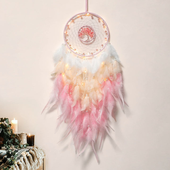 Olivenorma Crystal Tree Of Life Piuma Glow Dream Catcher 