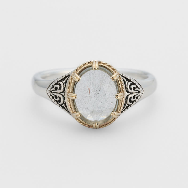 Anello in argento sterling 925 con labradorite naturale Olivenorma