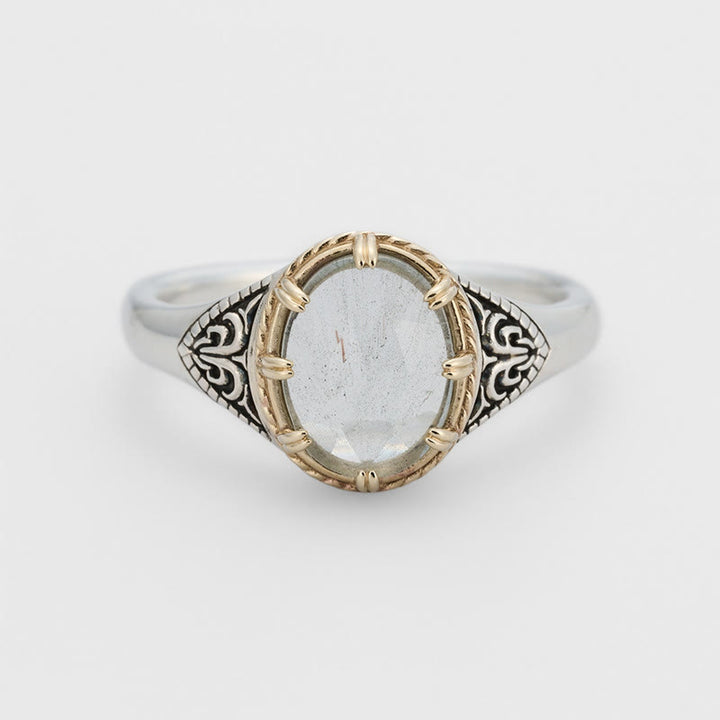 Anello in argento sterling 925 con labradorite naturale Olivenorma