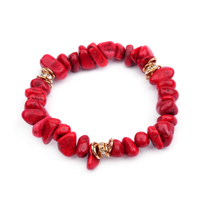 Bracciale Olivenorma con perline di cristallo frantumato e pietra irregolare