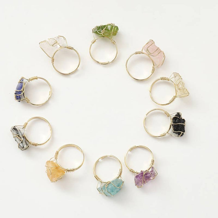 Anello irregolare in cristallo naturale
