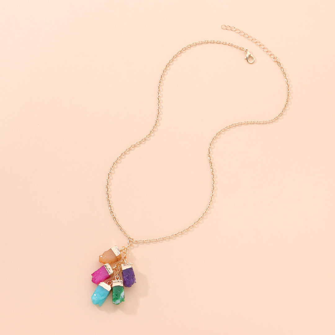 Collana con ciondolo in cristallo colorato Olivenorma 