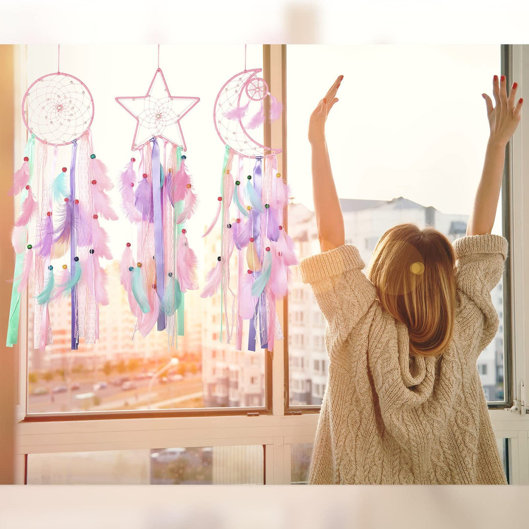 Olivenorma 3 pezzi Luna Sole Stella Macaron Colore Acchiappasogni 