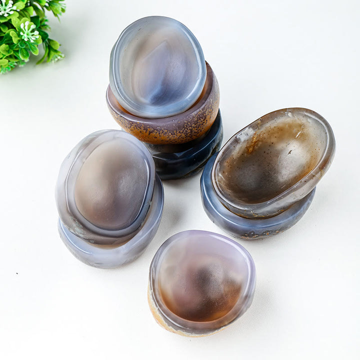 Olivenorma Ciotola in agata brasiliana naturale Cornucopia Ornamento Decorazione in pietra preziosa