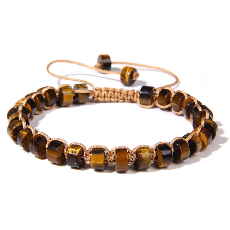 Bracciale intrecciato con perline di pietra naturale Olivenorma 
