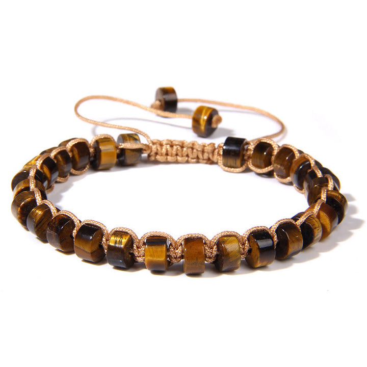 Bracciale intrecciato con perline di pietra naturale Olivenorma 
