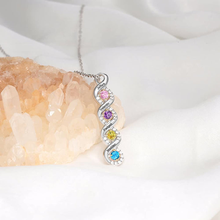 Olivenorma Collana con nome inciso in pietra portafortuna da donna