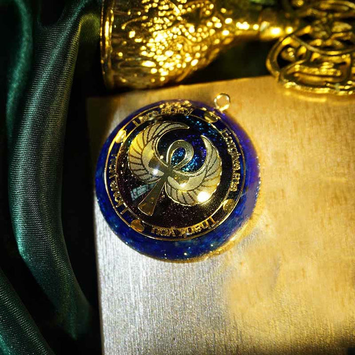 Collana Olivenorma Granato Lapislazzuli Acquamarina Chiave della vita 