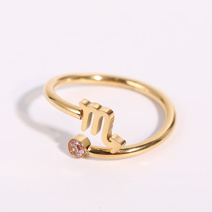 Anello con pietra portafortuna dello zodiaco Olivenorma